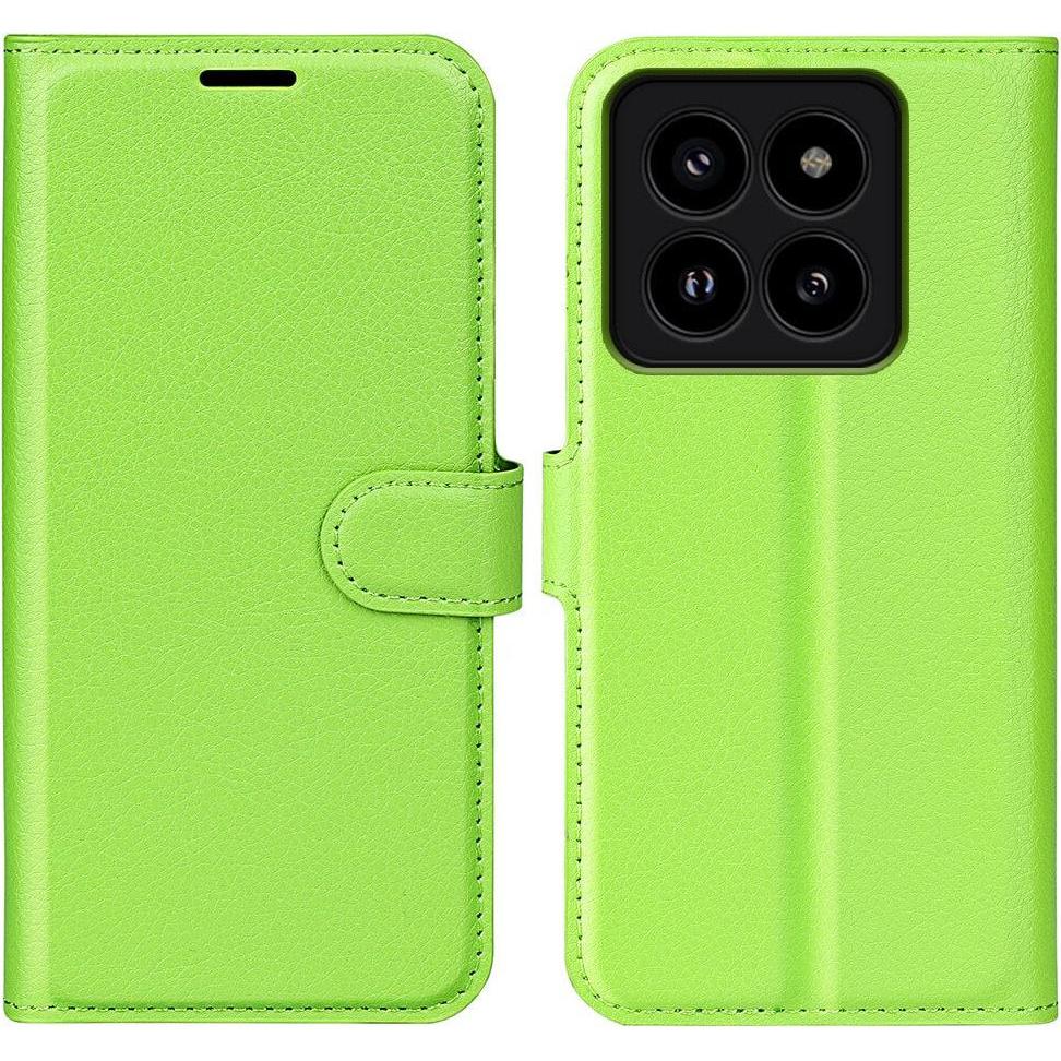 Cover-Discount Xiaomi 14 Pro - Leder Etui Hülle grün (Xiaomi 14 Pro), Smartphone Hülle, Grün