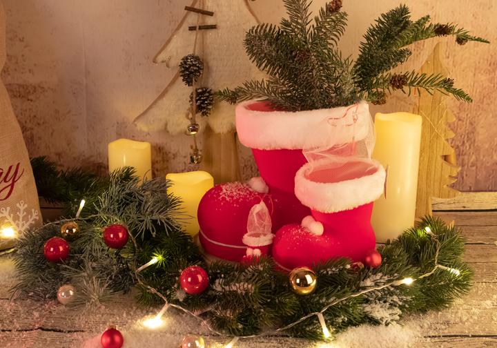 Produktbild Idena Nikolausstiefel rot beflockt 3,2x5,7x5cm