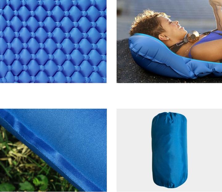 Produktbild Stride Aufblasbare Isomatte, 195x61x6cm, mit Fusspumpe, blau