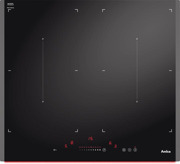Produktbild Amica Induktionskochfeld Rahmenlos Ceranfeld SCHOTT CERAN 57,6 x 51,8 cm 4 Kochzonen KMI 63301 F (57.60 cm, Induktionskochfeld)