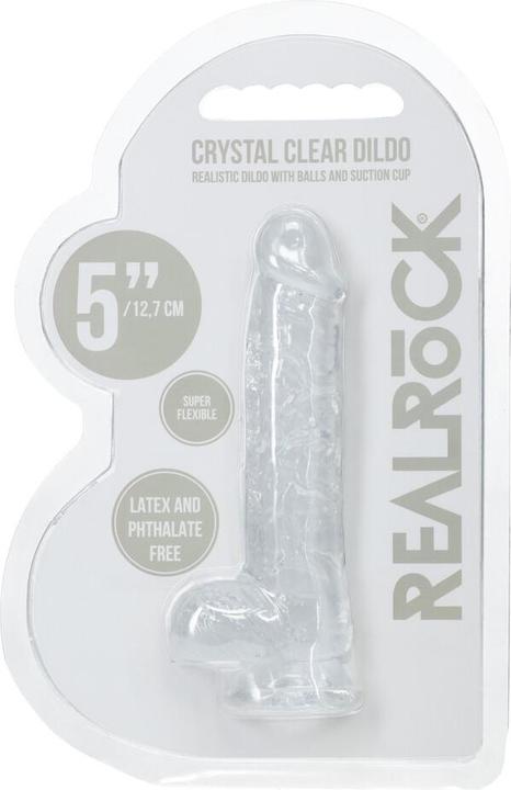 Image du produit RealRock Realistic Dildo with Balls - 5 / 12,7 cm - Transparent