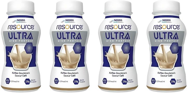 Actual product image Nestlé Resource Ultra + Coffee CH 4 Fl 200 ml (Coffee, 4 x)