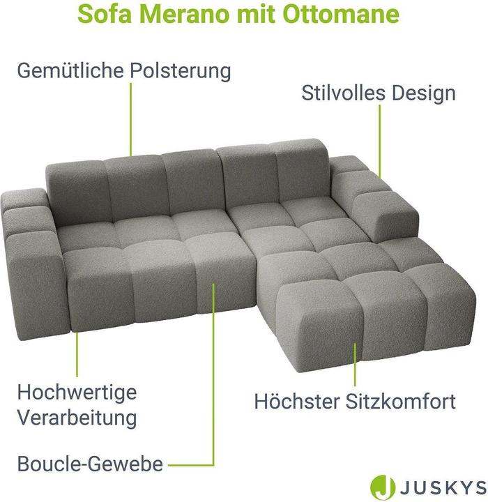 Image du produit Juskys Canapé Merano droite (Canapé d'angle)