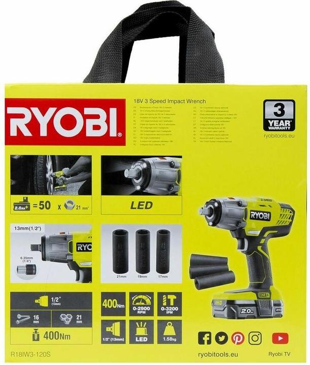 Image du produit Ryobi R18IW3-120S (Clé à chocs)