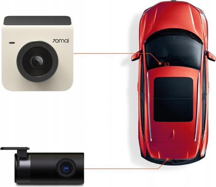 Produktbild Xiaomi Auto DVR 70MAI DASH CAM A400 QHD MIDRIVE A400 + RC09 weiss (Eingebautes Display, WLAN, Beschleunigungssensor, Nachtsicht)