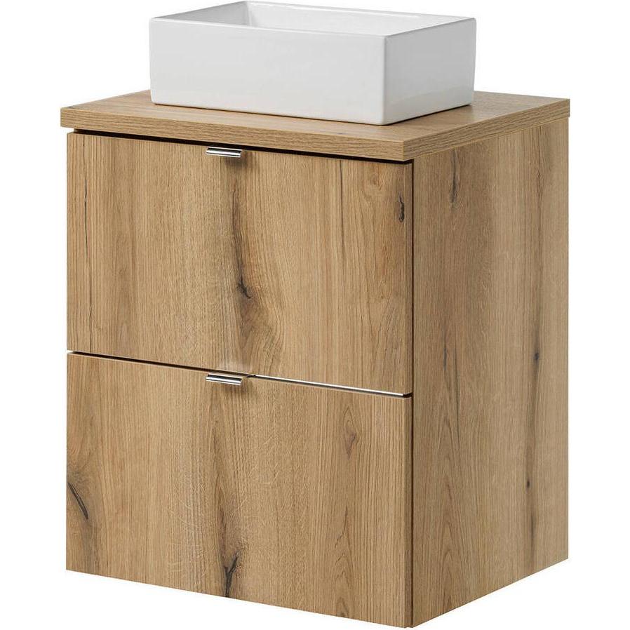 En.Casa, Waschbeckenunterschrank, Waschtisch Skelbolu 50x71x40 cm Eicheoptik