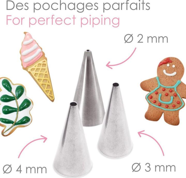 Actual product image ScrapCooking 3er Set Edelstahltüllen Deko Glasur (Nozzle)