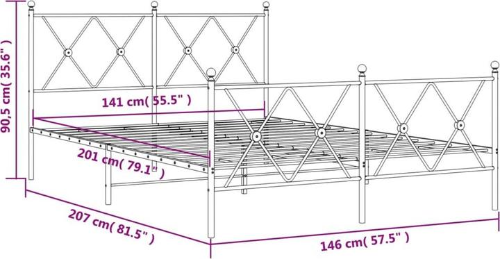 Image du produit vidaXL Bettgestell (140 x 200 cm)