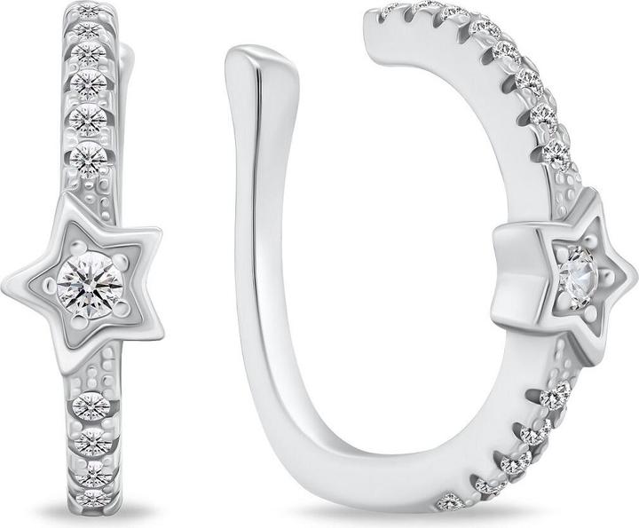 Image du produit Brilio Silver - Boucles d'oreilles ludiques en argent Star avec zircons EA783W