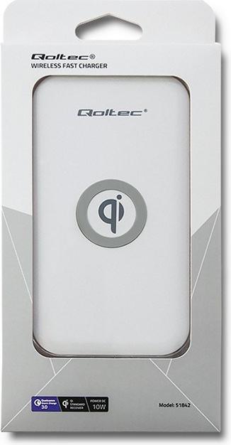 Produktbild Qoltec Bezprzewodowa ładowarka indukcyjna | Qualcomm QuickCharge 3.0 10W | Biały