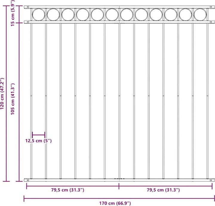 Produktbild vidaXL Zaunfeld