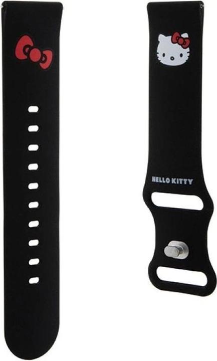 Actual product image Hello Kitty Pasek Uniwersalny HKUWLSCHBLK Silicone Kitty Head czarny/black 22mm (22 mm, Plastic, Silicone, Stainless steel, Stainless steel)