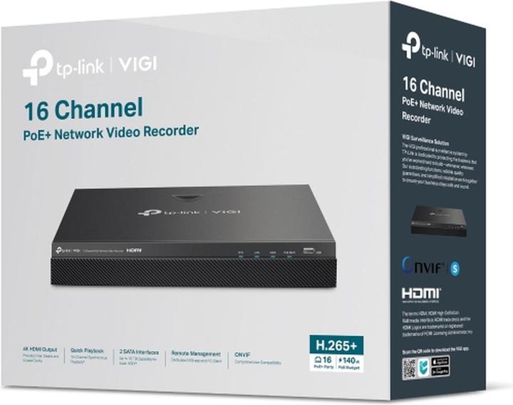 Actual product image TP-Link VIGI NVR2016H-16MP 16 Channel PoE+ Network Video Recorder (3840 x 2160 pixels)
