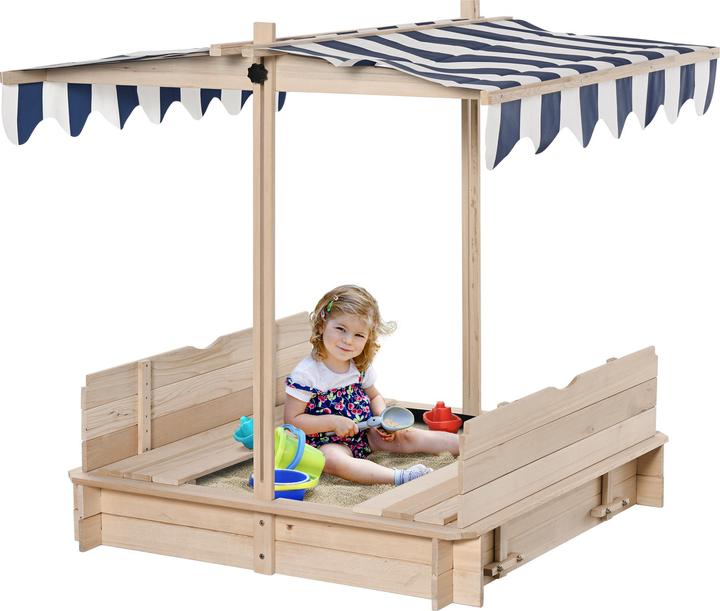 Actual product image Outsunny Sandpit with adjustable roof