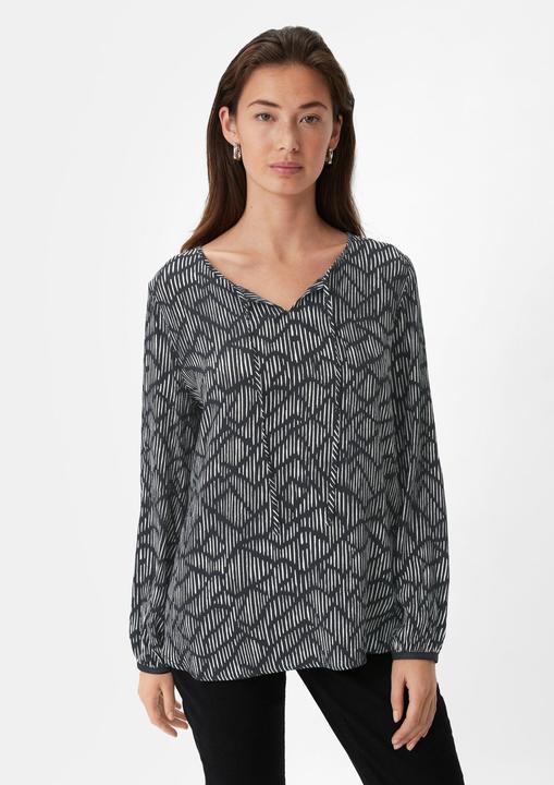 Produktbild Comma Bluse Gemusterte Crêpe-Bluse mit Bindeband (34)