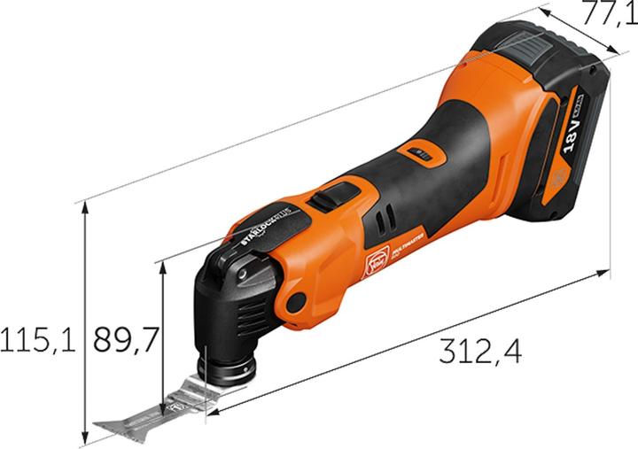 Produktbild Fein Vorteils-Combo Akku: Akku MULTIMASTER AMM 500 & Akku-Bohrschrauber ASCM 18 QSW AS in L-Boxx