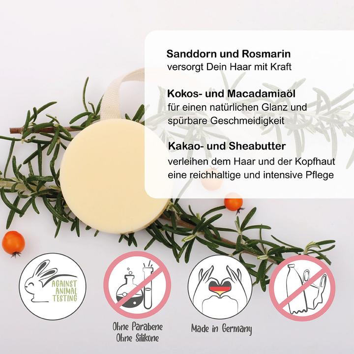 Actual product image BO Cosmetic Badefee solid conditioner sea buckthorn solid (60 g)