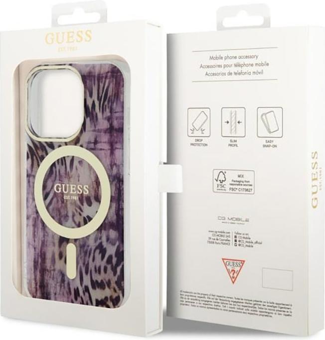 Produktbild Guess GUHMP14XHLEOPWP iPhone 14 Pro Max 6.7" ró?owy/pink hardcase Leopard MagSafe (Apple iPhone 14 Pro Max)