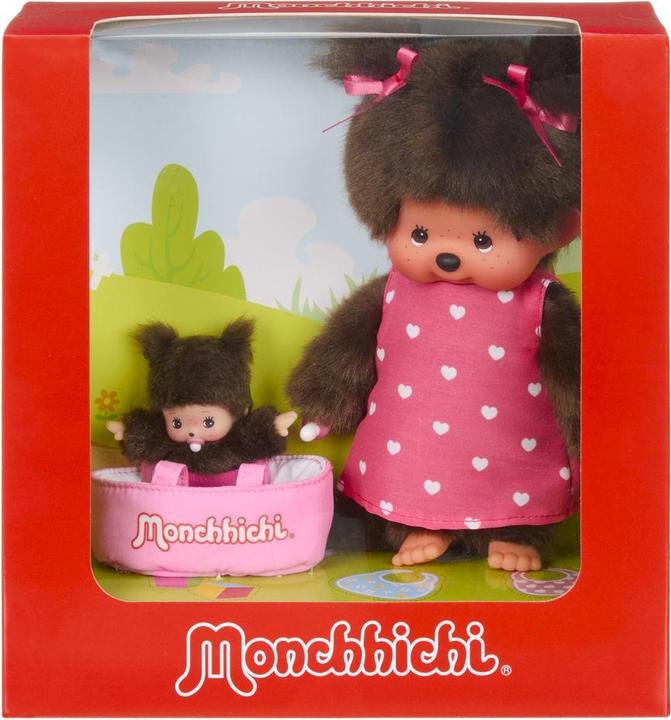 Image du produit Magni Monchhichi Plüschfigur Girl mit Cot und Bebichhichi 20cm (24 cm)