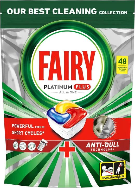 Immagine prodotto Fairy Tabs Platinum Plus Lemon, 48 compresse per lavastoviglie (Compresse)