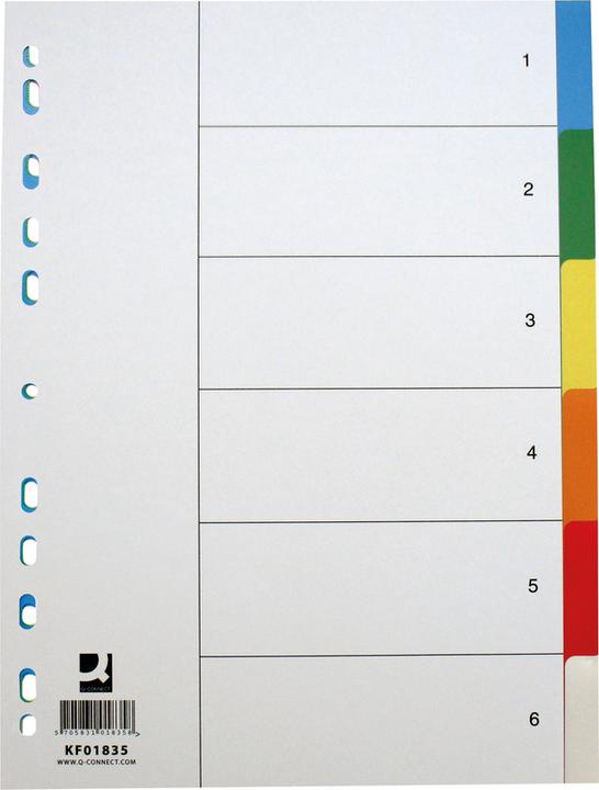 Produktbild Q-Connect Register Vollformat aus PP, farbig