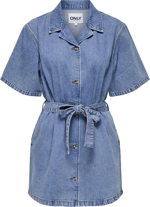 Actual product image Only Normal geschnitten V-Ausschnitt Kastige Ärmel Kurzes Kleid Jeanskleid (M)