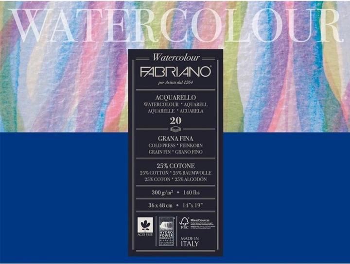Produktbild Fabriano Aquarellblock 36 x 48 cm, 300g/m2, 20 Blatt (36 x 48 cm)