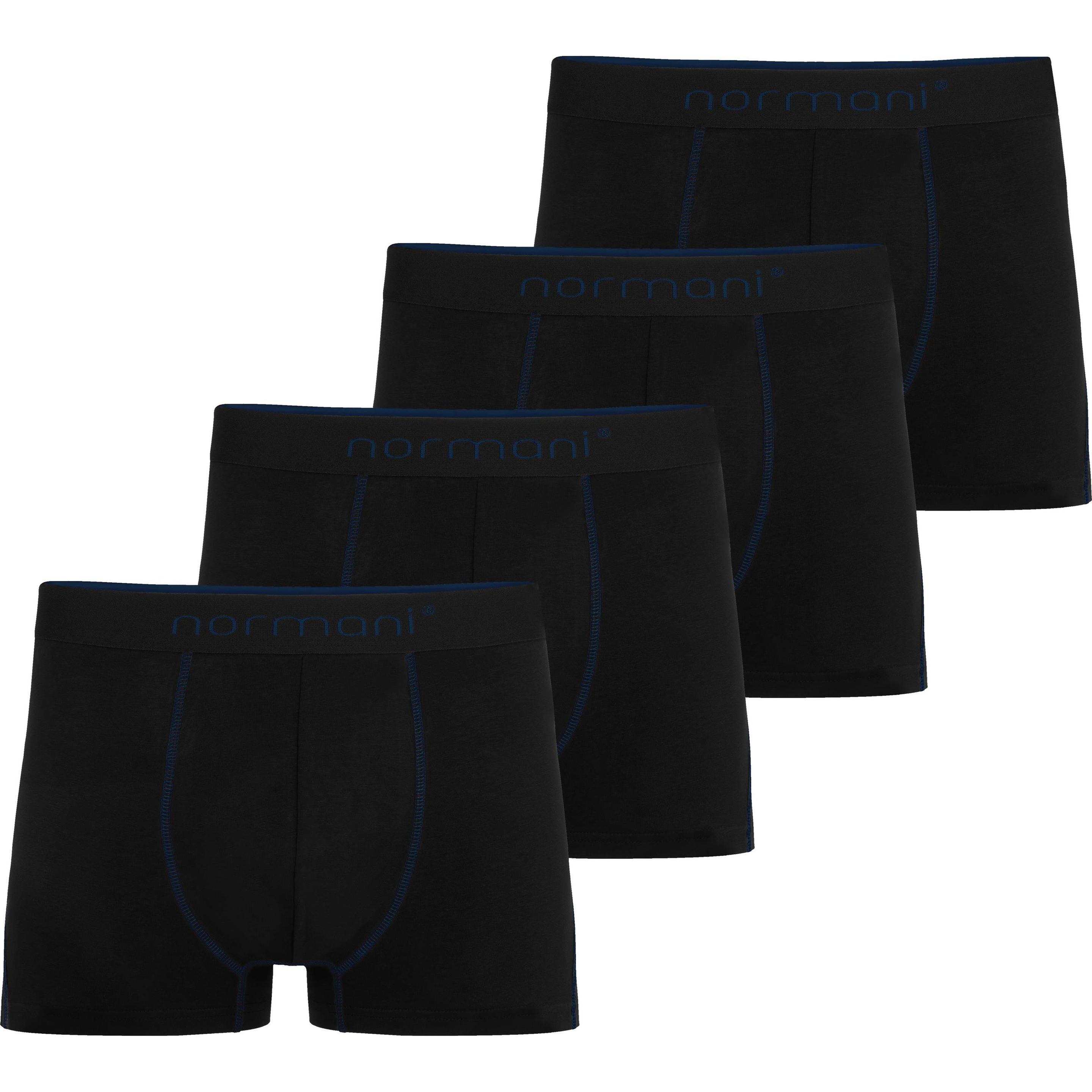 Normani, Herren, Unterhosen, 4 Herren Boxershorts aus Baumwolle - 9307, Blau, (4XL, 4er Pack)