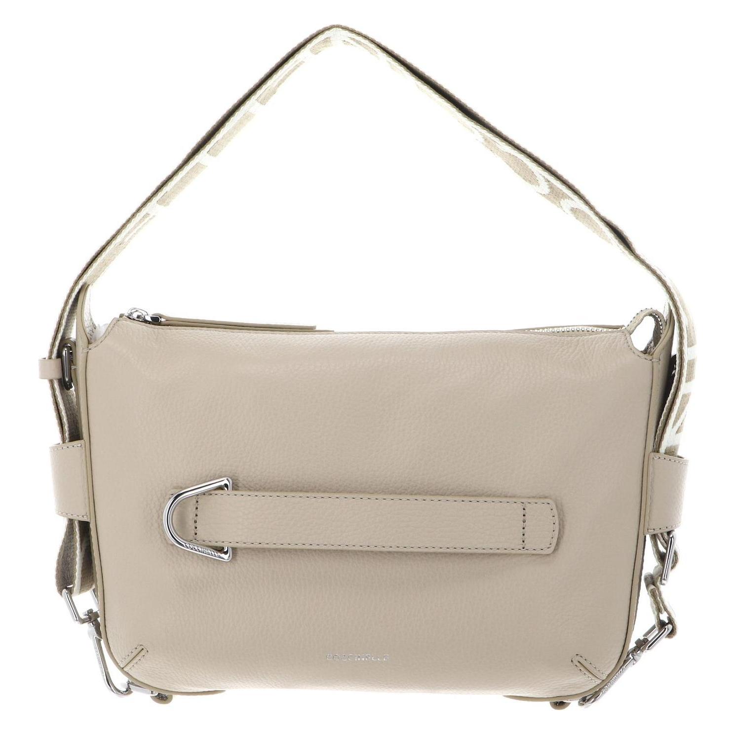 Coccinelle, Vrouwen, Handtas, Gretel Ribbon Crossbody Bag Grained Leather, Beige