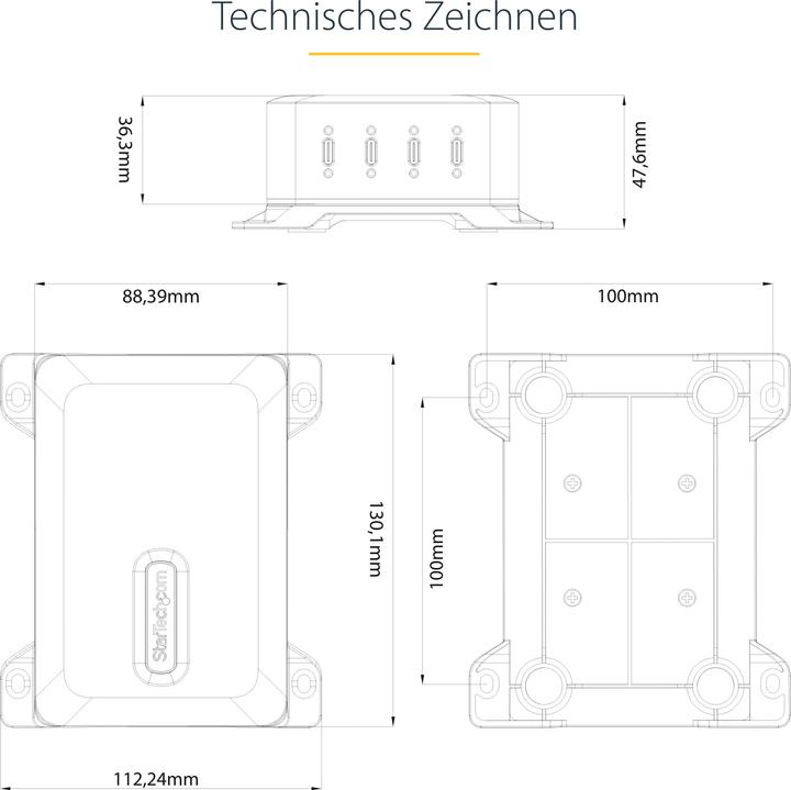 Produktbild StarTech .com 424DEU-USB-C-CHARGER, Drinnen, AC, 28 V, 1,8 m, Grau (240 W)