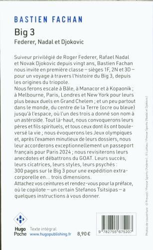 Nutritional values and ingredients Big 3 : Federer, Nadal et Djokovic (French, Fachan Bastien, 2024)