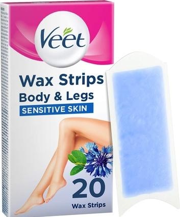 Produktbild Veet Kaltwachsstreifen sensible Haut Pure für Beine & Körper (451.25 ml, 20 x, 63 g)