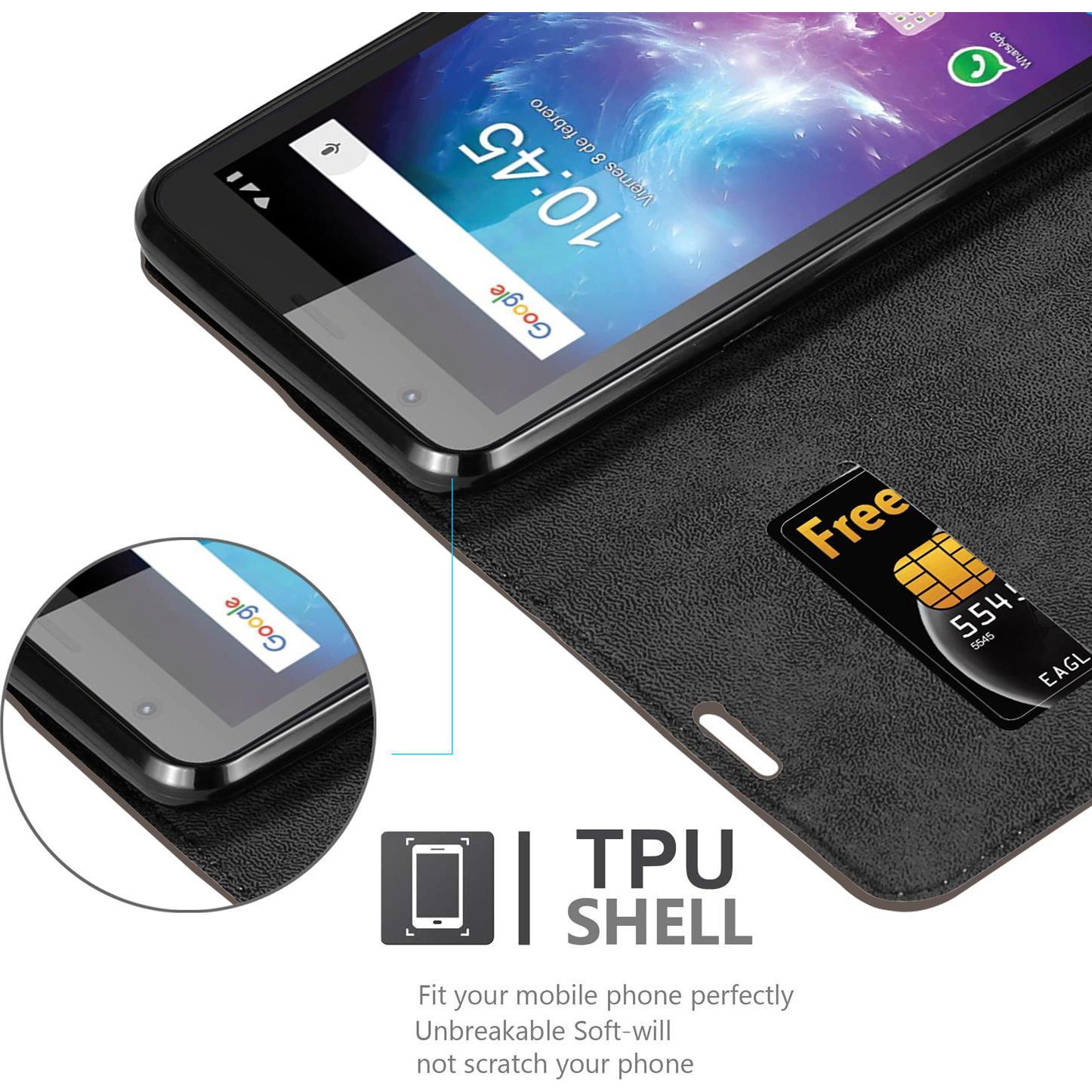 Thumbnail - Cadorabo Book Invisible Magnet Cover (ZTE Blade L8), Smartphone Hülle, Braun