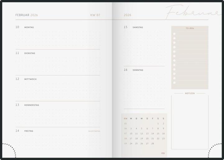 Image du produit Ridoide rido idé Wochenagenda Design Line, Shadows Grafisch, 2026, Grau (A5, 1 semaine / 2 pages)