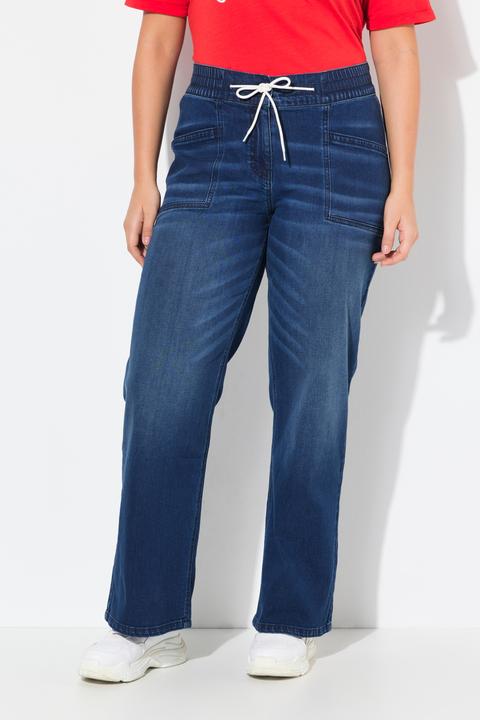 Produktbild Ulla Popken Jeans Mary, weites, ausgestelltes Bein, Elastikbund (52)