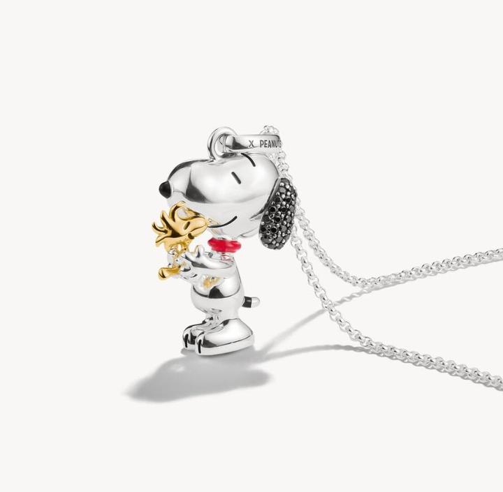 Actual product image Thomas Sabo Halskette Snoopy & Woodstock Pavé Anhänger PEANUTS 18k Vergoldung (Enamel, Silver 925, 45 - 50 cm)