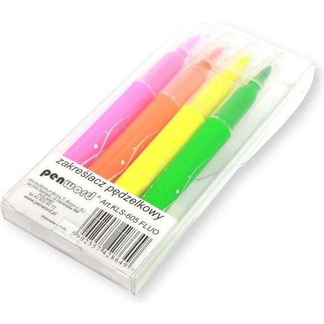Polsirhurt, Evidenziatori, Fluo-Pinsel-Textmarker 4 Farben