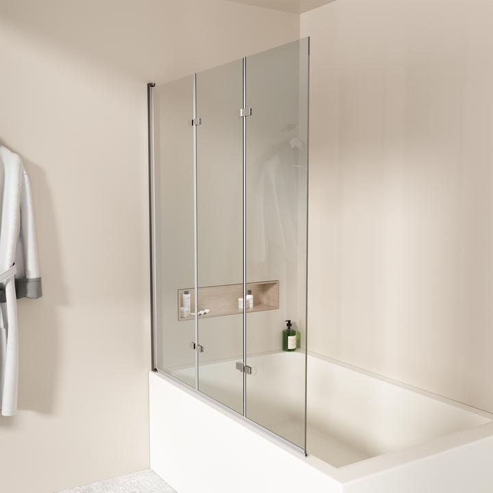 Produktbild Emke Duschwand für Badewanne (120 cm, 120 cm, 140 cm)