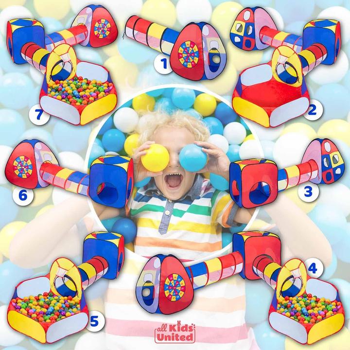 Immagine prodotto All Kids United Spielzelt mit Tunnel & Bällebad