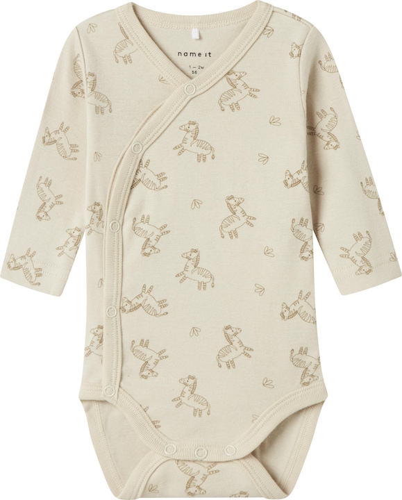 Name it Nbnbody 2p Ls Wrap Rainy Day Zebra Noos