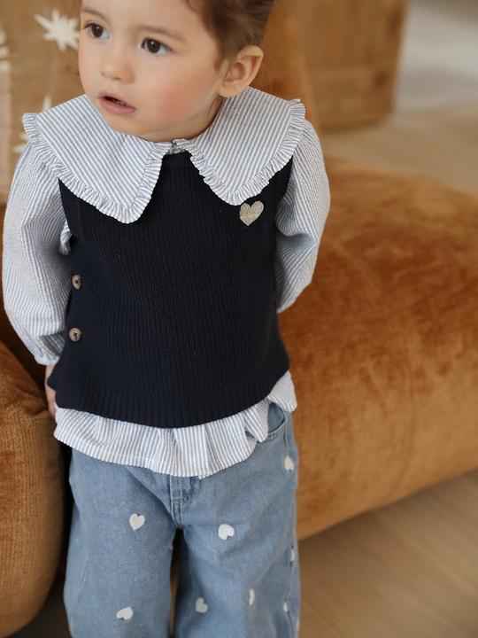 Actual product image Vertbaudet Weite Jeans mit kleinen aufgestickten Herzen, Baby (80)