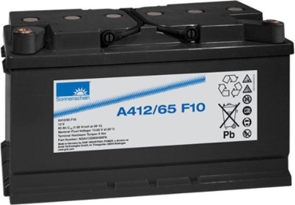 Exide Sonnenschein Dryfit A412/65 F10 lead battery with M10 screw connection 12V, 65000mAh (12 V, 65 Ah)