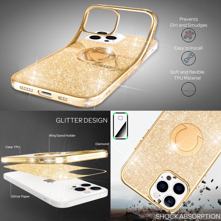 Actual product image Nalia Ring glitter silicone sleeve (Apple iPhone 13 Pro)