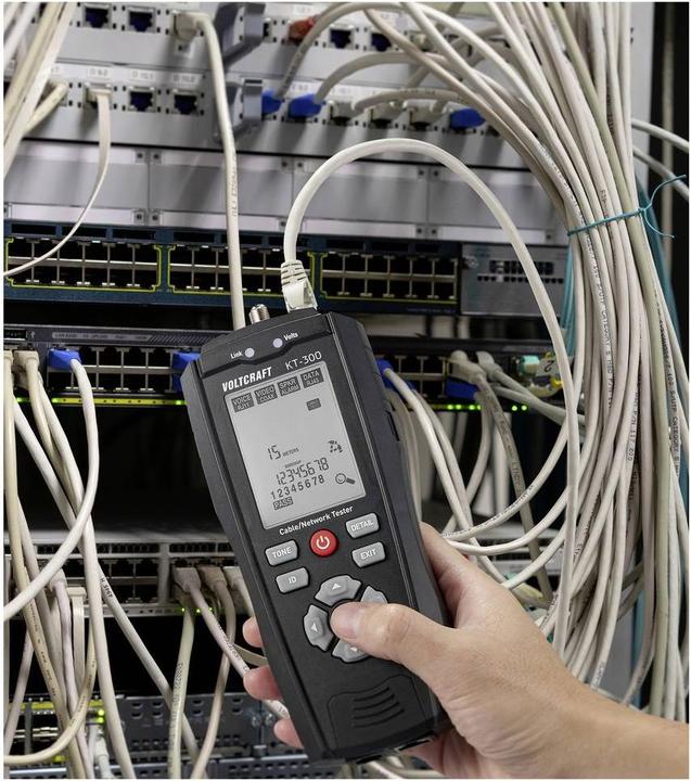 Produktbild Voltcraft Kabeltester VC-17497100 KT-300 Telekommunikation, Netzwerk (Kabeltester)