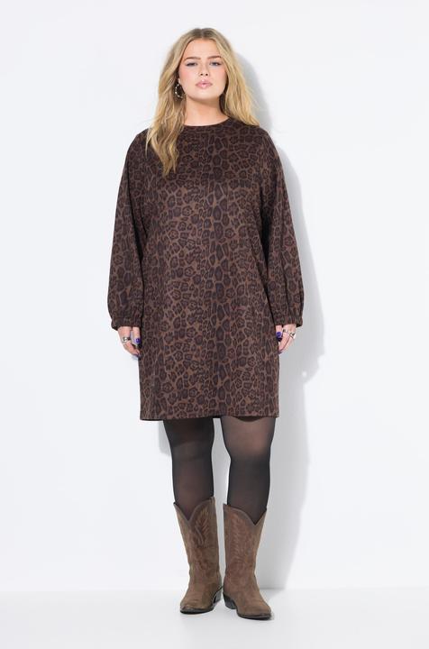 Immagine prodotto Studio Untold Abito scamosciato dal taglio oversize con design leopardato e maniche a palloncino (50, 52)
