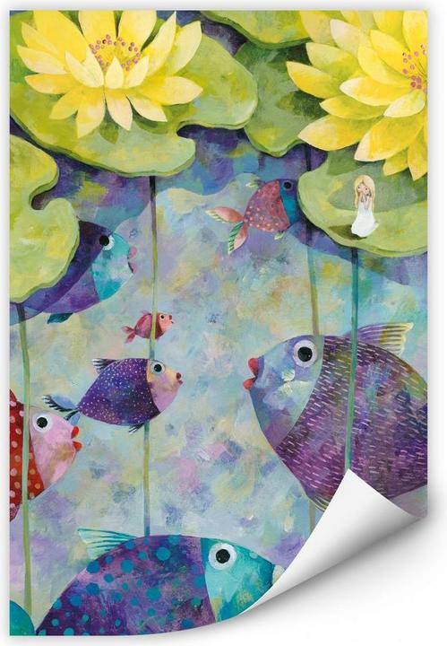 Actual product image Trenddeko Blanz - Yellow water lilies (20 x 30 cm)