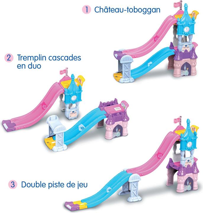 Produktbild VTech Tut Tut Bolides Disney Princesses - Château-toboggan enchanté (+Le carrosse mariage enchanté de Cen