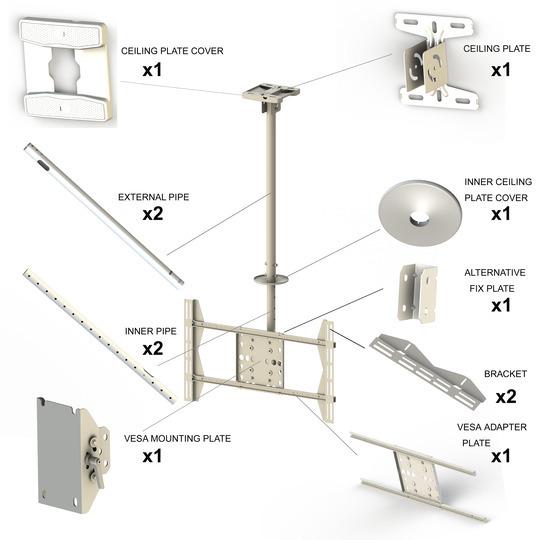 Actual product image Multibrackets Public Ceilingmount L Single