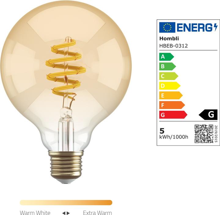 Energie-Label Hombli Filament (E27, 300 lm, 1x)