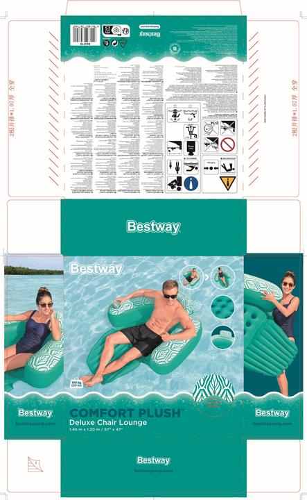 Image du produit Bestway Fauteuil de piscine Comfort Plush™ Deluxe 145 x 120 cm